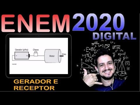 Thumbnail da aula: ENEM 2020 - GERADOR E RECEPTOR - Diversos brinquedos são constituídos de pilhas ligadas a um...