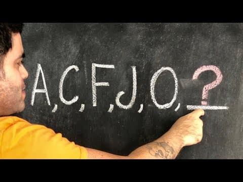 Thumbnail da aula: A, C, F, J, O, __? 🤯 Você Sabe Qual É a PRÓXIMA LETRA da Sequência Lógica?