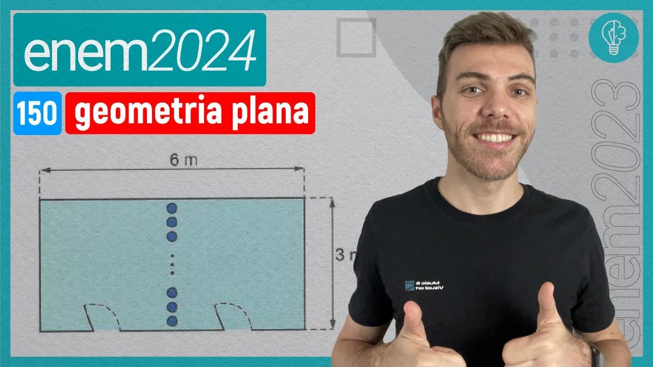 Thumbnail: Uma sala com piso no formato  retangular, com lados de medidas 3 m e 6 m, será - GEOMETRIA PLANA