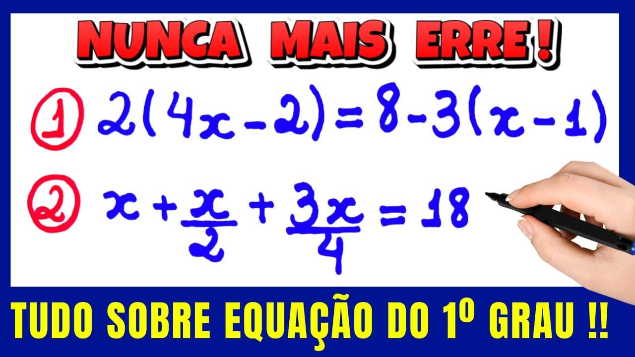 Thumbnail: O QUE VOCÊ PRECISA SOBRE EQUAÇÃO ESTÁ AQUI!! Matemática básica todo dia.📚🚀