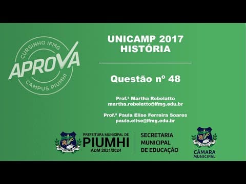Thumbnail da aula: Questão 48 UNICAMP 2017