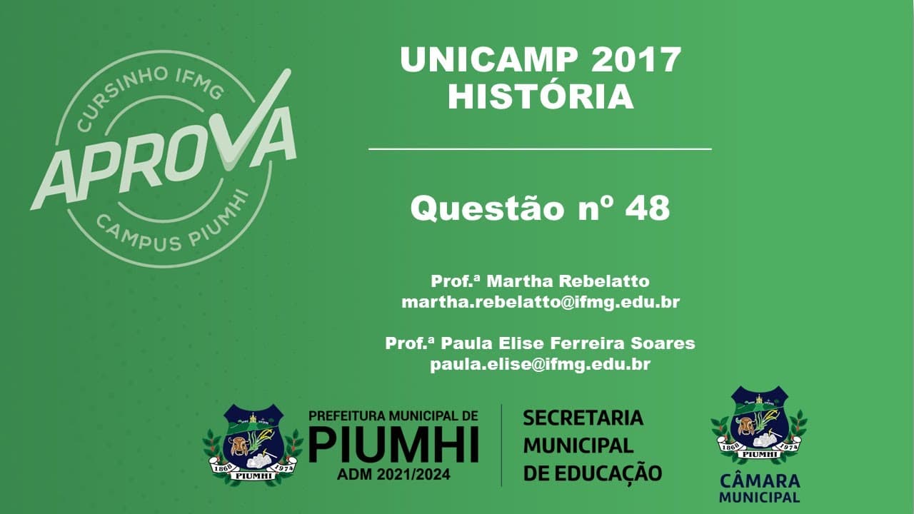 Thumbnail: Questão 48 UNICAMP 2017