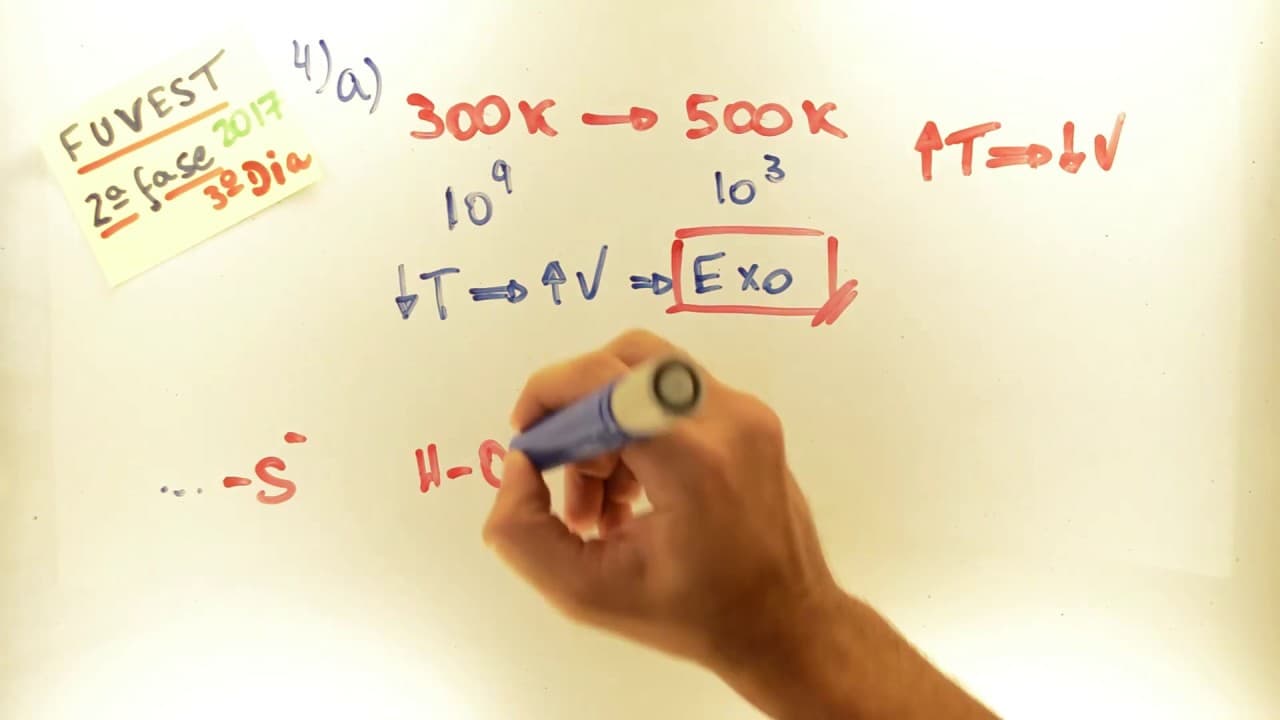 Thumbnail: FUVEST 2017 - Química Q04 - Equlíbrio Químico - 2ª fase 3º dia - Aulas A+