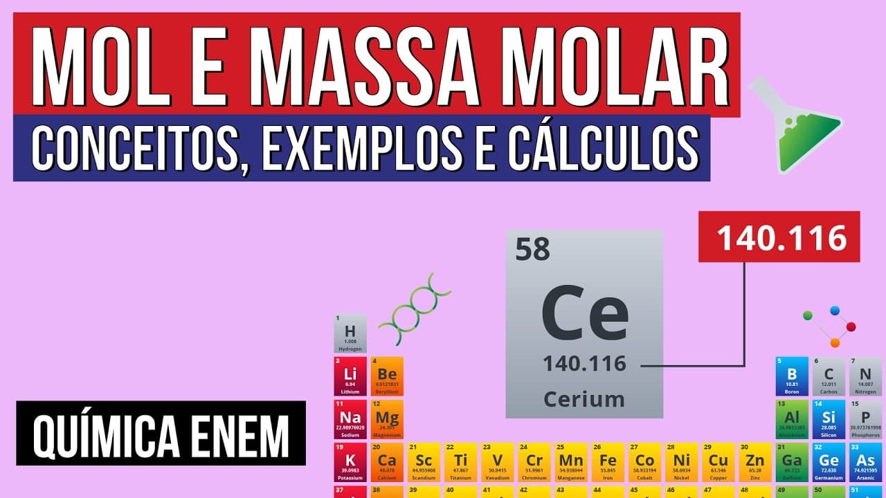 Thumbnail: MOL E MASSA MOLAR: conceitos, exemplos e cálculos | Química para o Enem | Felipe Sobis