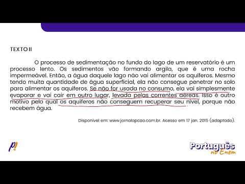 Thumbnail da aula: ENEM 2021 - ESTUDOS DO TEXTO | O mito da estiagem em São Paulo. Os estoques de água doce são...