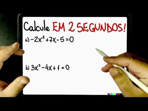 Thumbnail da aula: 🔥 RAÍZES DA EQUAÇÃO QUADRÁTICA EM 2 SEGUNDOS! Calcule raiz de equação do segundo grau MUITO RÁPIDO!