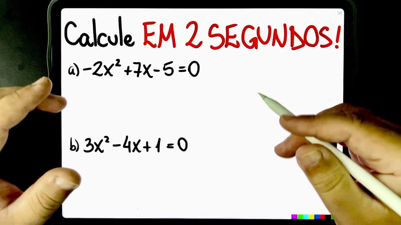 Thumbnail: 🔥 RAÍZES DA EQUAÇÃO QUADRÁTICA EM 2 SEGUNDOS! Calcule raiz de equação do segundo grau MUITO RÁPIDO!