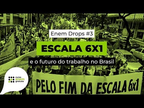 Thumbnail da aula: ENEM DROPS #3: o que é escala 6x1? | Atualidades para o Enem