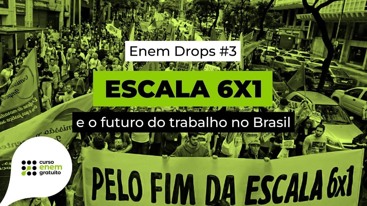 Thumbnail: ENEM DROPS #3: o que é escala 6x1? | Atualidades para o Enem