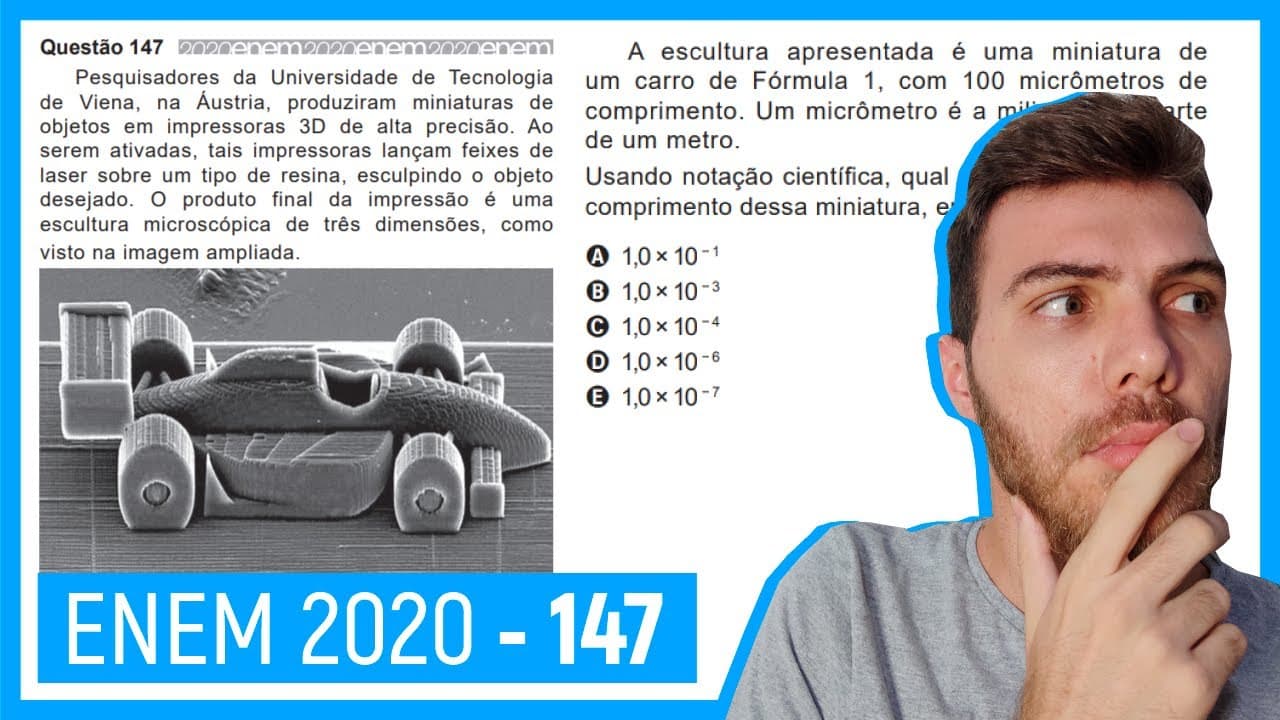 Thumbnail: 🛑Questão 147 Enem 2020 - Resolução Passo a Passo - Pesquisadores da Universidade de Tecnologia