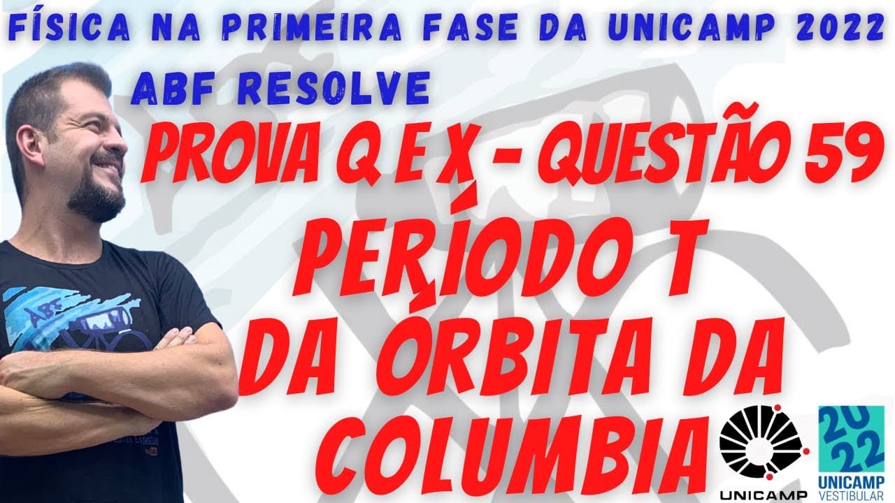 Thumbnail: Unicamp 2022 - Questão 59 - Primeira Fase - Período "T" da Órbita da Columbia