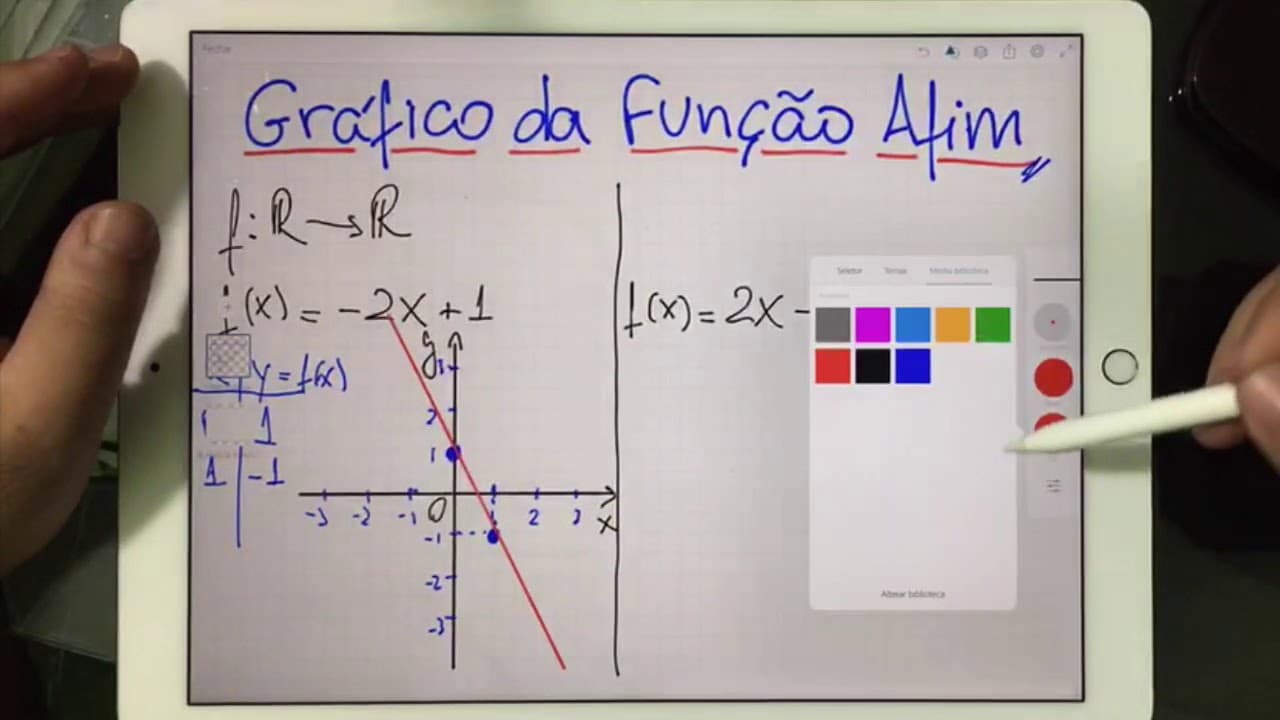 Thumbnail: 💡 GRÁFICO DA FUNÇÃO AFIM RÁPIDO E FÁCIL 👉 Coeficiente Angular da Reta Crescente e Decrescente
