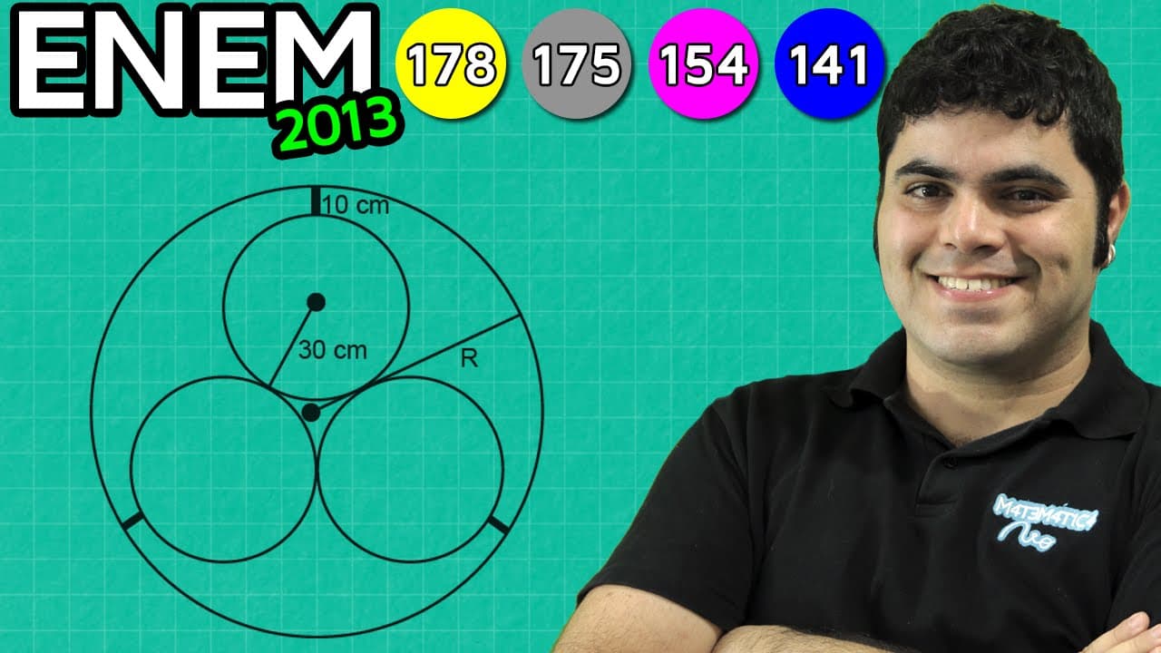 Thumbnail: ENEM 2013 Matemática #6 - Raio da Circunferência e Altura do Triângulo Equilátero