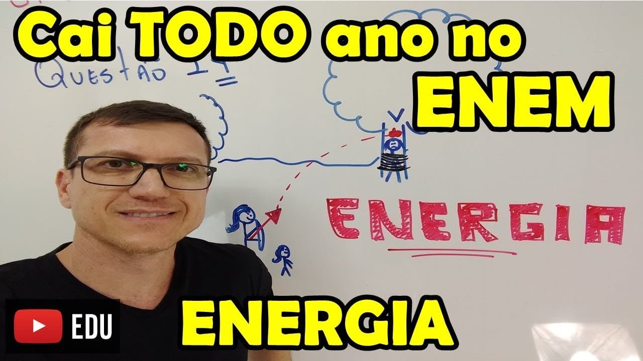 Thumbnail: Cai TODO ano no ENEM - FÍSICA ENERGIA - QUESTÃO 14 - Prof Boaro - CONSERVAÇÃO DE ENERGIA!!!