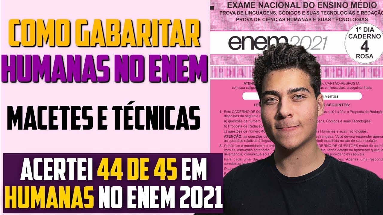 Thumbnail: COMO GABARITAR HUMANAS NO ENEM - MACETES E TÉCNICAS PRÁTICAS