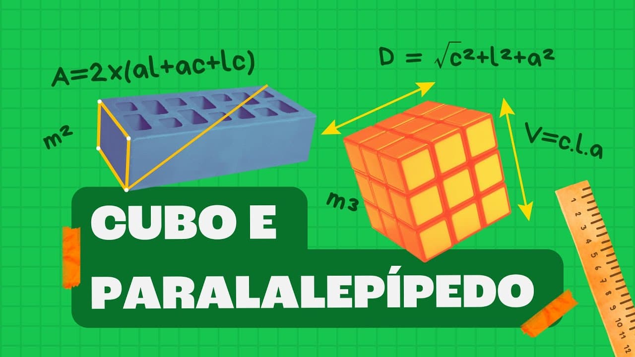 Thumbnail: COMO CALCULAR o Volume, Área e Diagonal de um Cubo e Paralelepípedo!