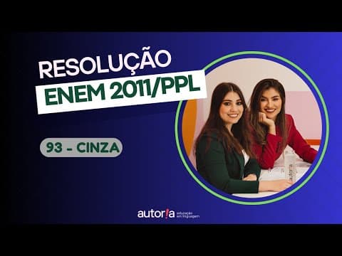 Thumbnail da aula: Enem 2011 Reaplicação/Enem 2011 PPL- Autoria Linguagem-Questão 93 (Espanhol)|Linguagens, prova cinza