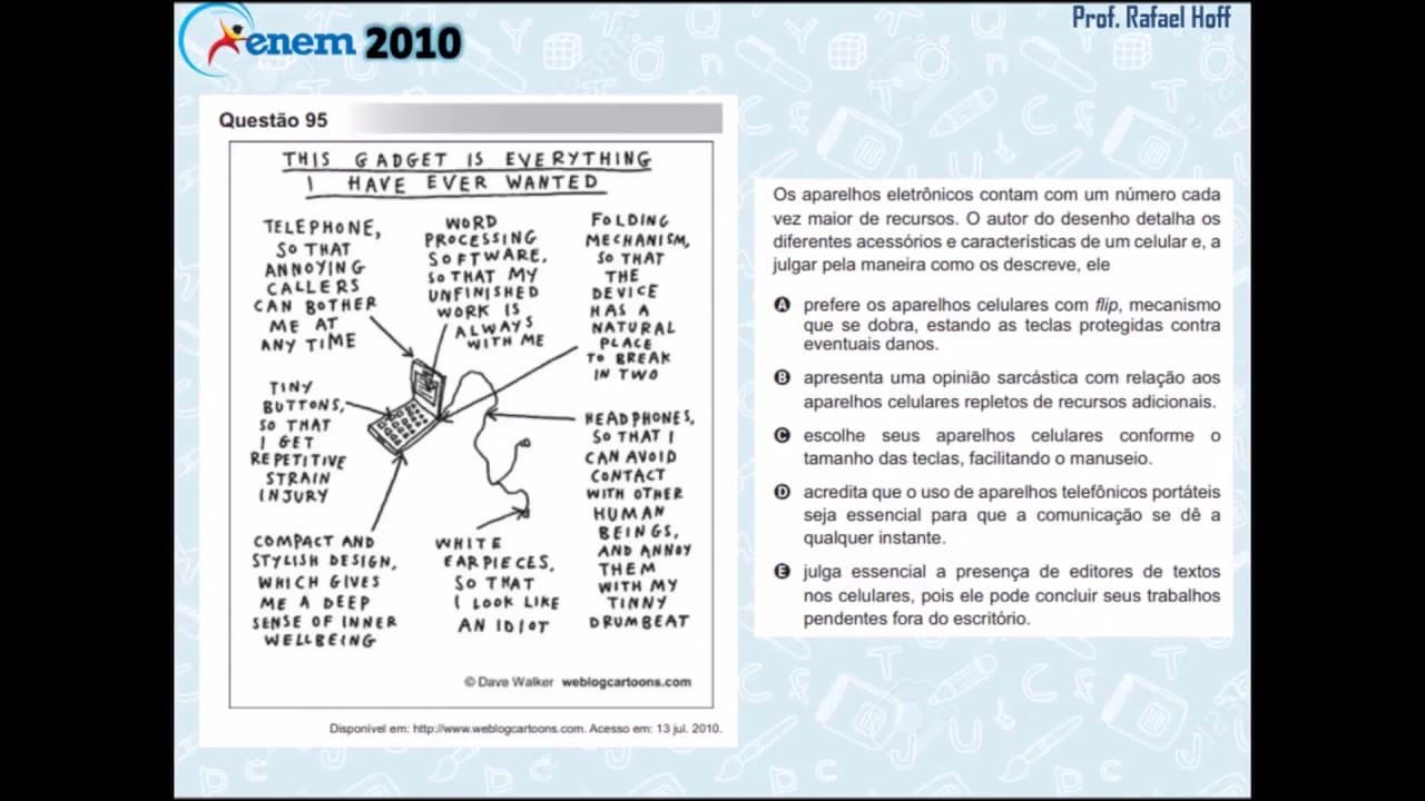 Thumbnail: Inglês Enem 2010 (PPL): compreensão de textos (celular).