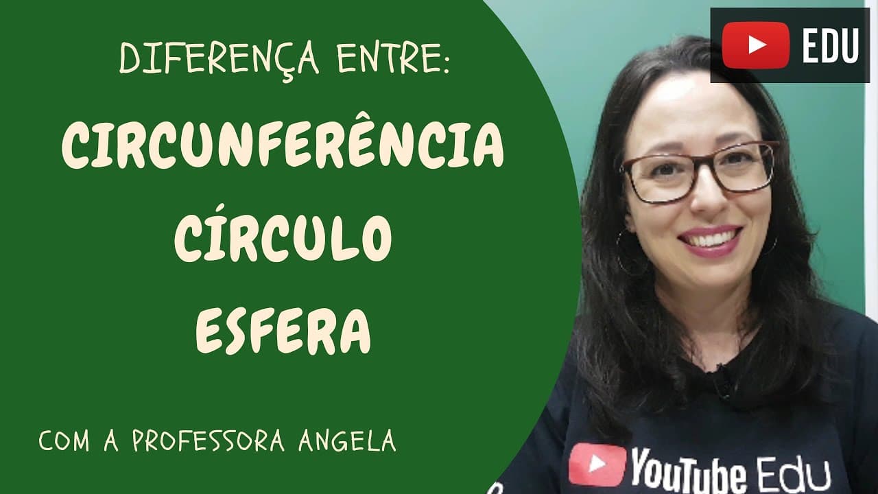 Thumbnail: Circunferência, círculo e esfera - Você sabe a diferença? - Professora Angela