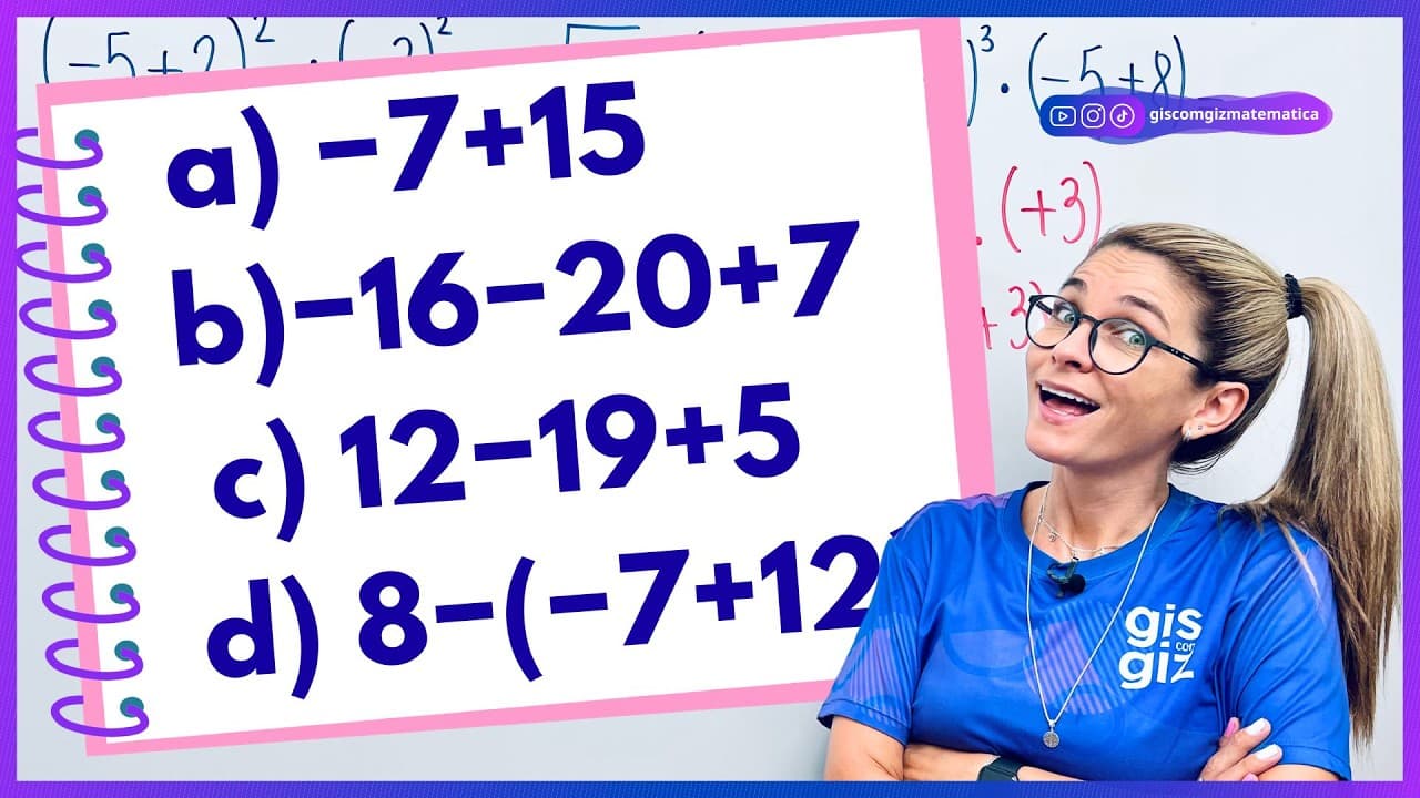 Thumbnail: NÚMEROS POSITIVOS E NEGATIVOS | OPERAÇÕES COM NÚMEROS INTEIROS 7º ANO | MULTIPLICAÇÃO, ADIÇÃO