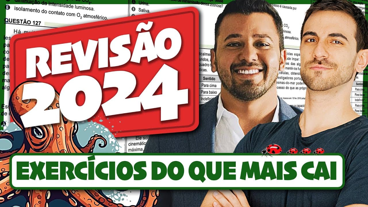 Thumbnail: 🤯🌲 O QUE MAIS CAI EM BIOLOGIA NO ENEM: Revisão FINAL por EXERCÍCIOS!!