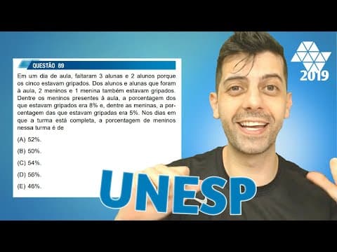 Thumbnail da aula: UNESP 2019  Q89 Mat
