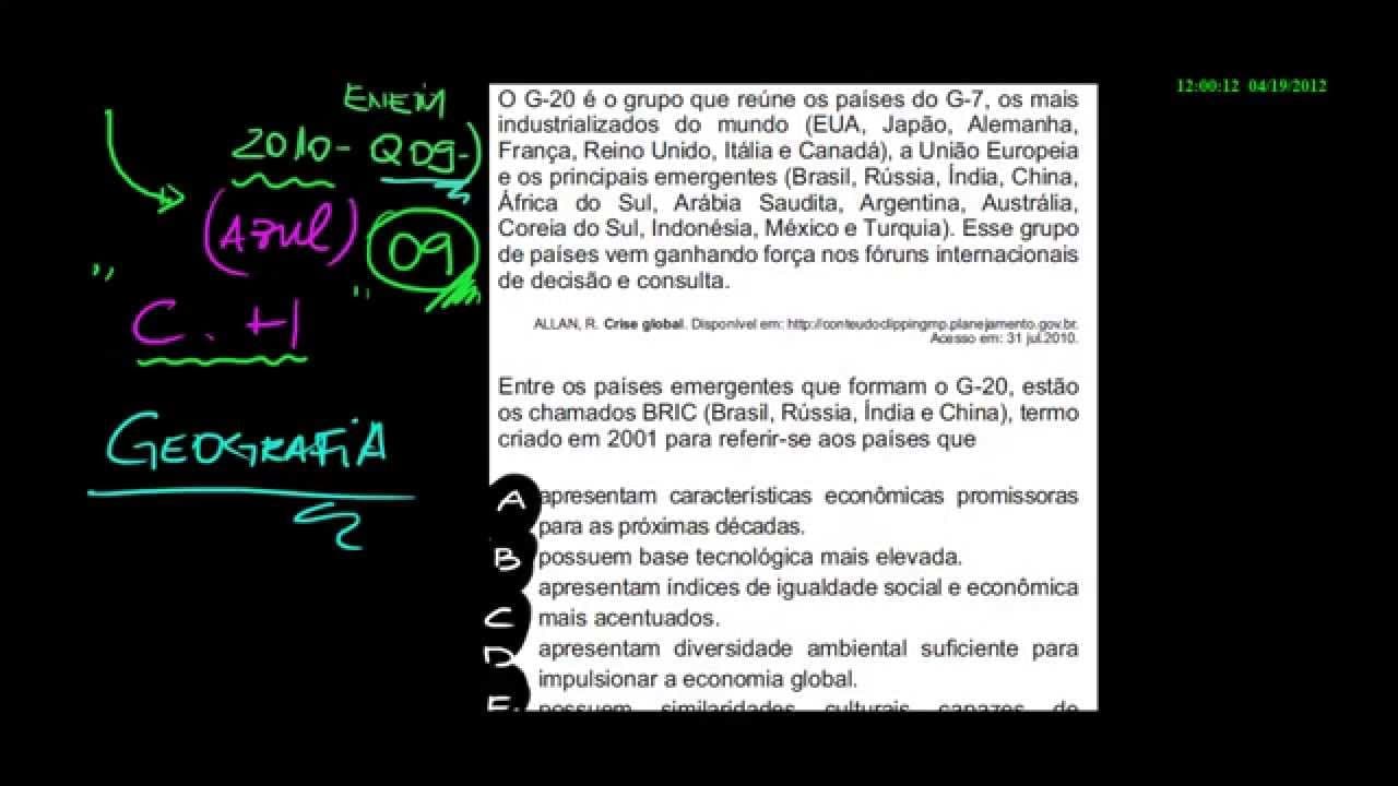 Thumbnail: enem 2010 ch q09 geografia