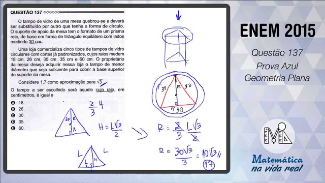 Thumbnail: Enem 2015 - Questão 137 - Prova Azul - Geometria Plana