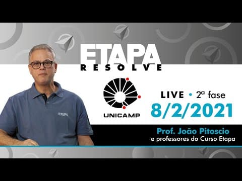 Thumbnail da aula: Etapa Resolve: Live | Unicamp 2ª Fase - 8/2