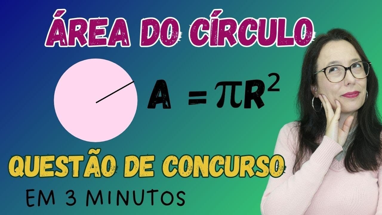 Thumbnail: QUESTÃO DE CONCURSO - ÁREA DO CÍRCULO - Professora Angela Matemática