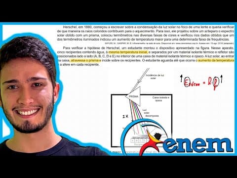 Thumbnail da aula: ENEM 2020 - Herschel, em 1880, começou a escrever sobre a condensação da luz solar no foco de uma le