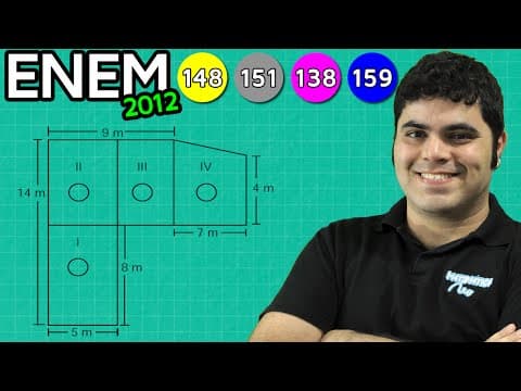 Thumbnail da aula: ENEM 2012 Matemática #24 - Área do Retângulo e do Trapézio e Aquecedores (com pegadinha)