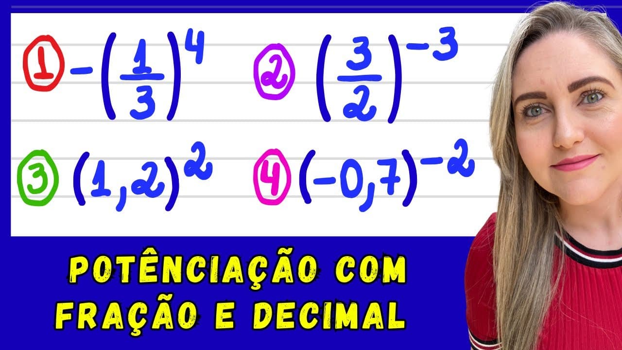 Thumbnail: FRAÇÃO E DECIMAL! POTENCIAÇÃO COM FRAÇÃO E NÚMERO DECIMAL! EXPLICAÇÃO POTÊNCIA! VEM APRENDER!
