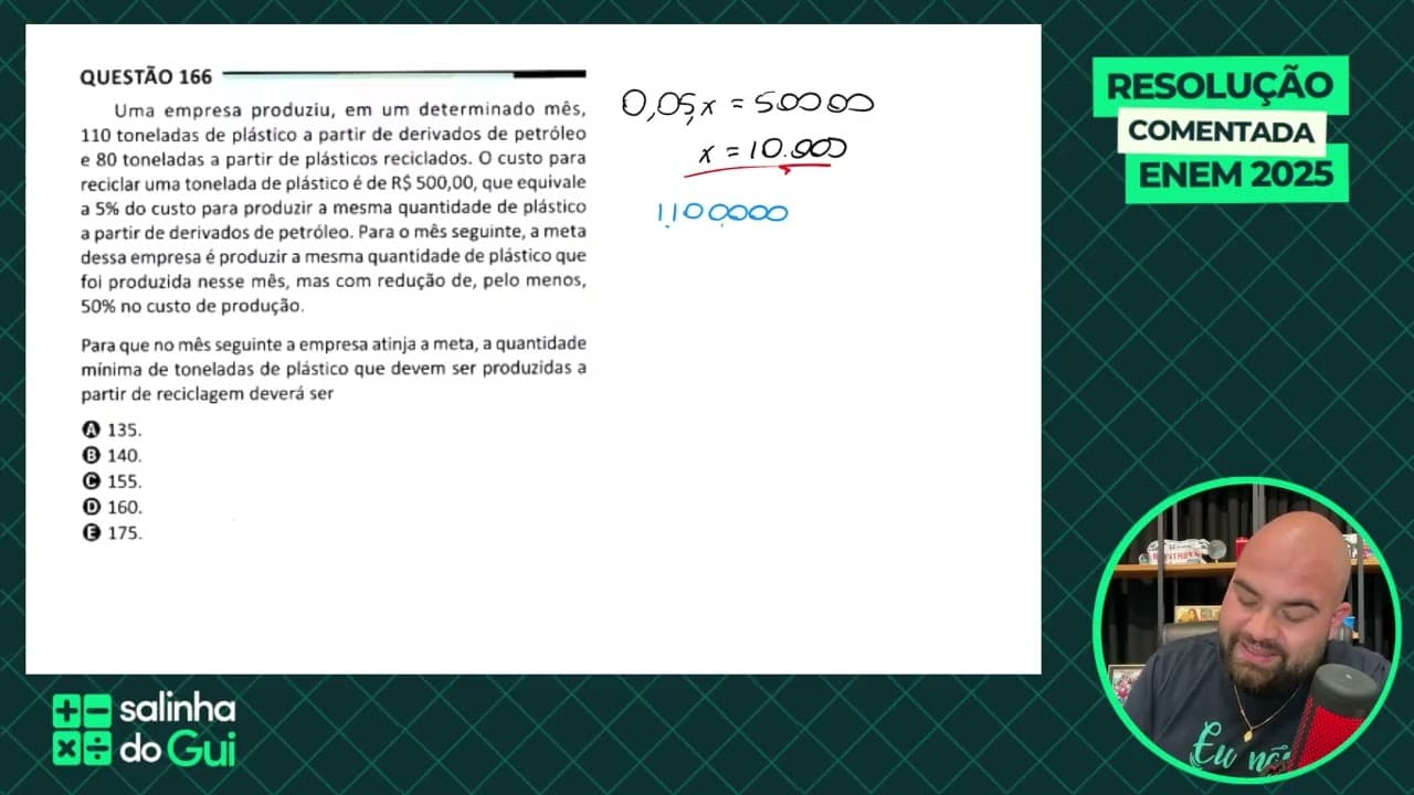 Thumbnail: ENEM 2025 | Uma empresa produziu, em um determinado mês...