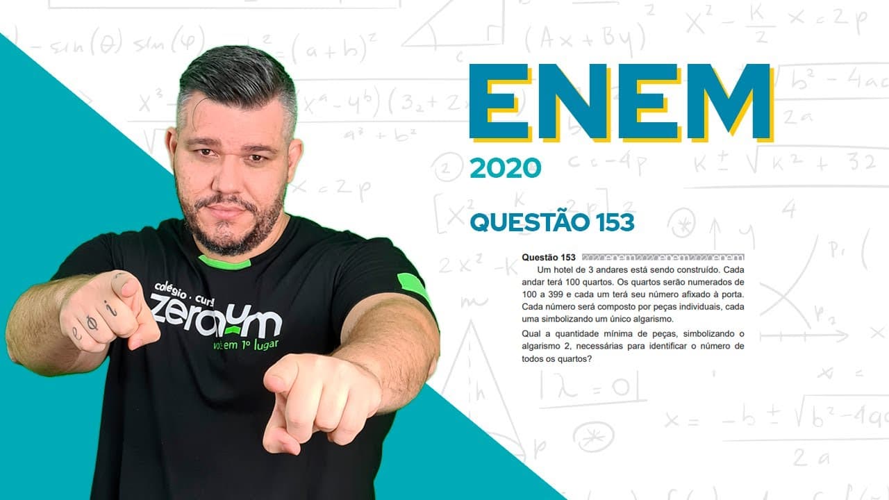 Thumbnail: ✅ QUESTÃO 153 - ENEM 2020 Matemática: Um hotel de 3 andares está sendo construído.