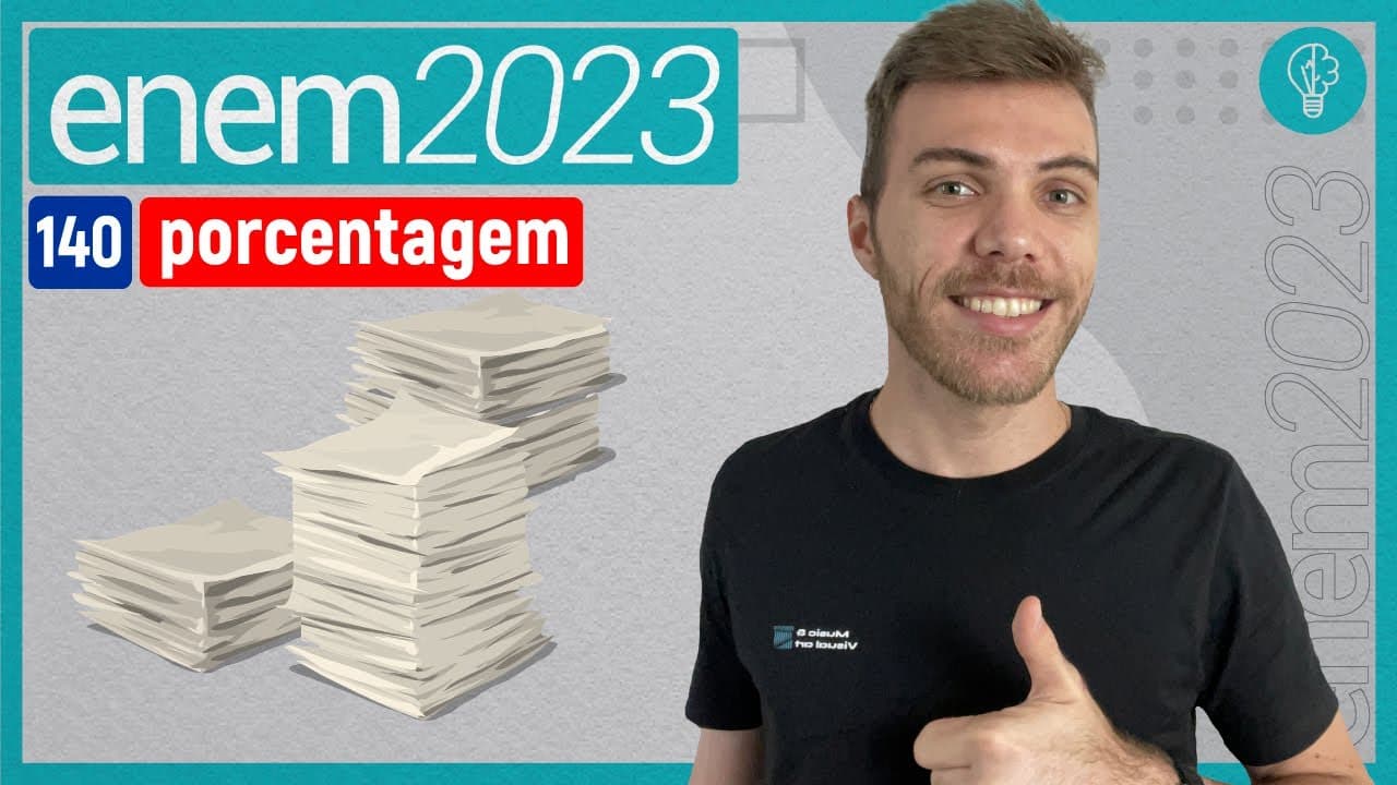 Thumbnail: ENEM 2023 - A cada bimestre, a diretora de uma escola compra uma quantidade de folhas - PORCENTAGEM