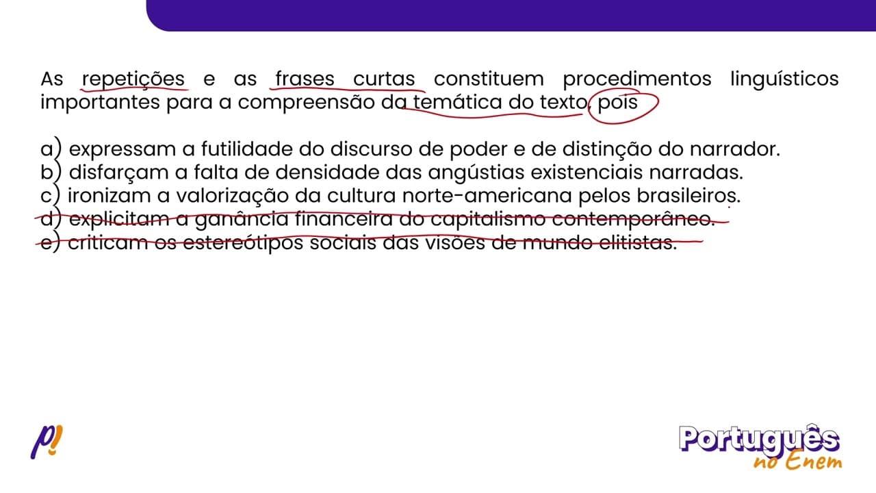 Thumbnail: ENEM 2020 - ESTUDOS DA LÍNGUA | Eu tenho empresas e sou digno do visto para ir a Nova York...