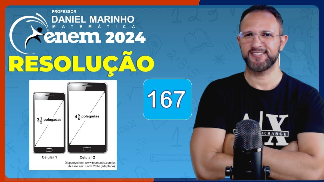 Thumbnail: 🔴 RESOLUÇÃO DO ENEM 2024 | MATEMÁTICA | CADERNO AZUL - Questão 167