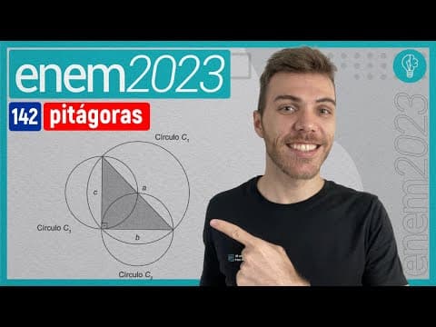 Thumbnail da aula: ENEM 2023 - Sejam a, b e c as medidas dos lados de um triângulo retângulo, tendo a como - PITÁGORAS