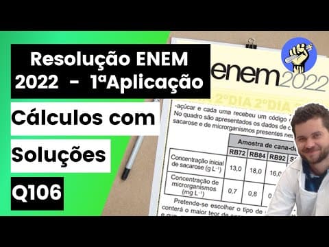 Thumbnail da aula: ✏️ O etanol é um combustível produzido a partir da fermentação da sacarose presente no caldo de cana