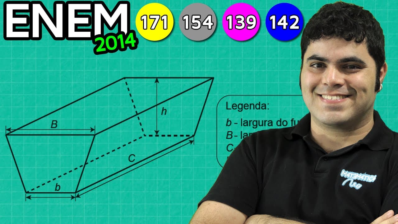 Thumbnail: ENEM 2014 Matemática #7 - Volume de um Prisma Reto de Base Trapezoidal
