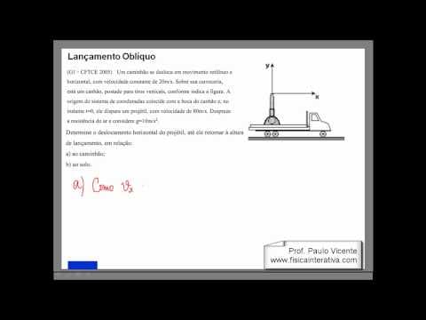 Thumbnail da aula: Lançamento oblíquo - Exercício resolvido passo a passo