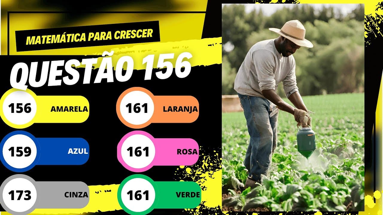 Thumbnail: QUESTÃO 156 ENEM 2023 CADERNO AMARELO Um agricultor é informado sobre um método de proteção para s