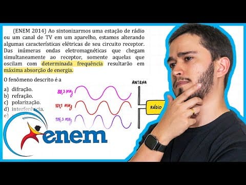 Thumbnail da aula: ENEM 2014 - Ao sintonizarmos uma estação de rádio ou um canal de TV em um aparelho, estamos alterand