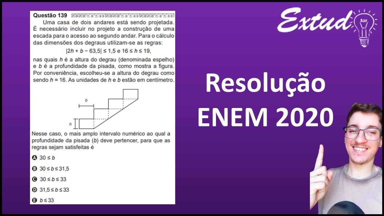 Thumbnail: RESOLUÇÃO ENEM 2020 -  Uma casa de dois andares está sendo projetada. É necessário incluir [...]