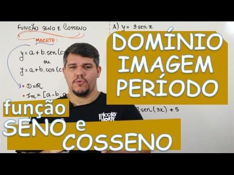 Thumbnail da aula: FUNÇÃO SENO E COSSENO (EXERCÍCIOS: IMAGEM E PERÍODO) (AULA 15/24)