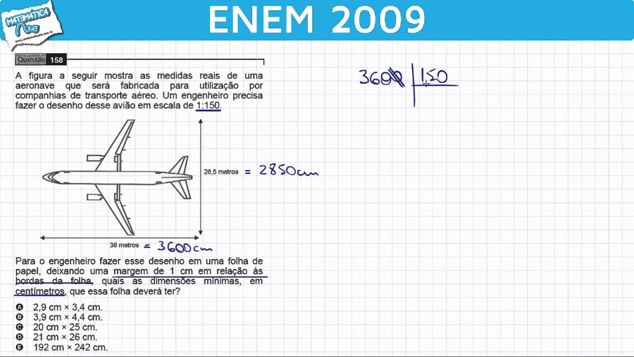 Thumbnail: ENEM 2009 Matemática #23 - Escala e Unidade de Medida de Comprimento