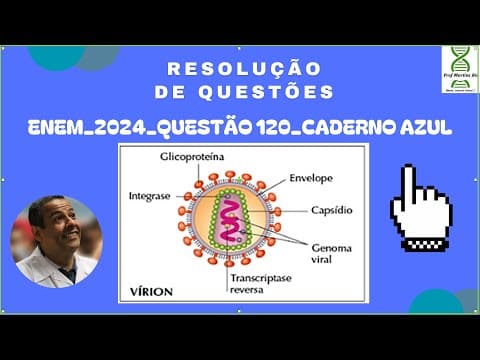 Thumbnail da aula: ENEM 2024_QUESTÃO 120_CADERNO AZUL_BIOLOGIA CELULAR_VIROLOGIA (RETROVÍRUS)_SISTEMA IMUNOLÓGICO.