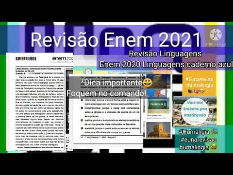 Thumbnail da aula: Revisão Enem 2021 linguagens/Questão 6 Enem 2020 caderno azul Prova Impressa #eunarevisaohumalingia📚