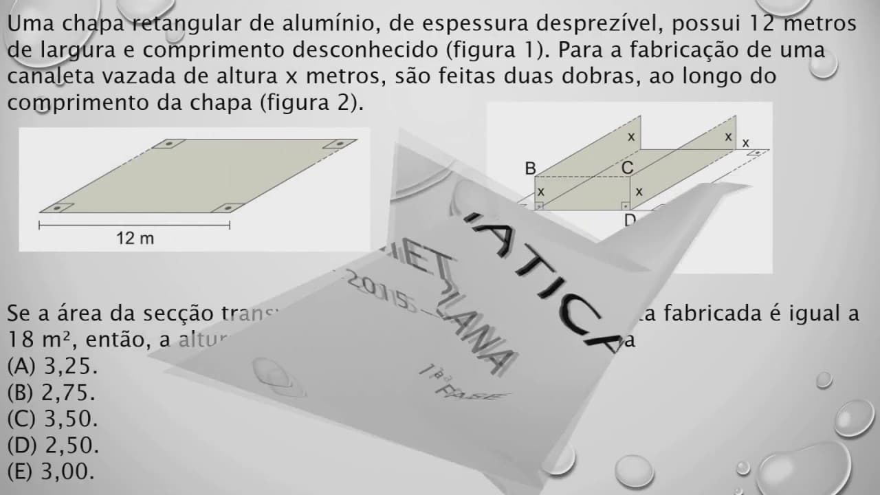 Thumbnail: UNESP - 2015 - Meio do Ano - [1ª Fase - Matemática] (Q 88 - ver.1)